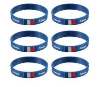 SUPVOX 12 Pièces Bracelet en Silicone Bleu, Confortable | Bracelet Drapeau du Pays, Accessoire Sportif pour Jeux et Rencontres Internationales, Style Fan