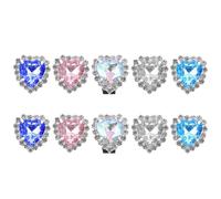 SUPVOX 12 Pièces Clips de Chaussures de Cœur en Alliage D'aluminium et Verre, Breloques Décoratives DIY pour Lacets de Basket, Fixations Solides et Design Délicat Couleur Aléatoire
