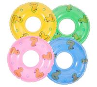 SUPVOX 12 Pièces Mini Swim Rings Set Miniature Inflatable Pool Rings for Dollhouse Decor Photo Props in Colors