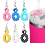 SUPVOX 12 Pièces Pendentif Réutilisable en Silicone pour Paille, Décoration Colorée Facile à Nettoyer, Accessoire Charmant pour Pailles à Boire en Différentes Couleurs