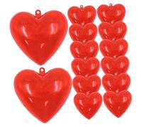 SUPVOX 14 Pièces Boîte Cœur 14 Pièces 65X63X37Mm, Blocs de Construction DIY en Plastique Rouge pour Décorations Saint-Valentin, Mariage et Fêtes, Éveil Garçon et Filles, Balle Décorative