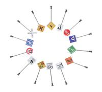 SUPVOX 14 pièces Kit Mini Panneaux Signalisation Routière pour Maquettes Décorations Tables Sable Accessoires Diorama Urbain Réaliste