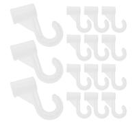 SUPVOX 15 Pièces Crochet de Placard Blanc 19mm en Plastique pour Rangement | Structure en J, Installation Facile, Empêche les Chutes Accidentelles, Optimise L'espace pour Armoire Portable