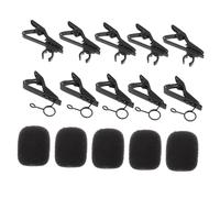 SUPVOX 18 pcs Kit de Clips Microphone avec Mousse Vent Haute Densité Supports Métalliques et Cercles pour Performances Conférences et Discours et Portable