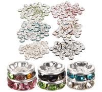 SUPVOX 180 Pièces Perles D'espacement Faites la Main, Breloques D'espacement de Roue, Métal et Verre, Lot Multicolore, pour Boucles D'oreilles et Pendentifs, Bricolage Bijoux