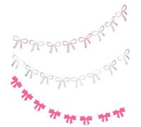 SUPVOX 1ensemble Guirlande Nœud Coquette Couleurs Bannière Décorative pour Fête Mère Saint-valentin Fiançailles Ornements Muraux Pastel DIY