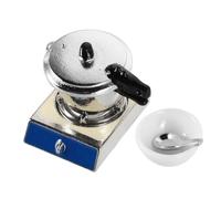SUPVOX 1ensemble Mini Cuisine Réaliste avec Réchaud à Et Autocuiseur pour Maison De Poupée Complet De Bol Et Cuillère pour Scène De Cuisine Miniature