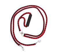 SUPVOX 1pièce Laisse Double Tête Tressée pour Chien Laisse De Dressage Résistante Noir Et Rouge pour Plein Air
