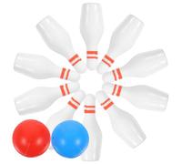 SUPVOX 2 Ensembles Mini Bowling Décoration de Modèles de Maison Miniature Boules Rouges Boules et Quilles pour Décor de Maison Bureau