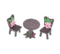 SUPVOX 2 Ensembles Miniature Table and Chairs Set Garden Furniture Accessories for Balcony Decor Compact and Realistic Design