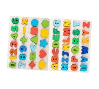SUPVOX 2 Ensembles Puzzles Éducatifs Bois Montessori pour Garçon Fille Apprentissage Alphabet et Chiffres Jeu Éducatif pour Garçons et Filles Dès an Développement Motricité Fine et