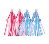 SUPVOX 2 Paires de Rubans décoratifs pour Guidon de vélo - Pompons étoiles pour vélo Enfant - Rubans pour poignées de Trottinette - Accessoires de décoration pour Tricycle et (garçons et Filles)