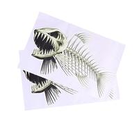 SUPVOX 2 Pcs Kayak Stickers Scrapbooking Autocollants De Pêche Décalcomanies Basse Poisson Autocollant Os De Poisson Autocollant Squelette Décalque Applique Wall Sticker