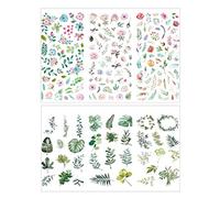 SUPVOX 2 PCS Scrapbook Autocollant Feuillage Feuilles Fleurs DIY Album Photo Décor DIY Journal Album Étiquette Stick Scrapbooking Autocollant