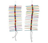 SUPVOX 2 Pièces à Mâcher Perroquet Cage Bâtonnets à Mâcher pour Oiseaux Jouets Perroquets pour Grands Oiseaux Balançoire pour Cloche De Bois