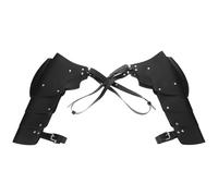 SUPVOX 2 Pièces Armure de Contrainte Noire pour Hommes Double Épaule, Structure Multibride en Cuir Synthétique, Soutien Ergonomique et Mobilité Améliorée pour Événements Cosplay et