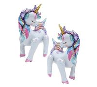 SUPVOX 2 Pièces ballon licorne pastel trousse mignon faire la fête ballons de licorne pour l'anniversaire des filles faveurs de ballons de fête Film d'aluminium