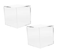 SUPVOX 2 pièces Boîte de Rangement Acrylique Transparente avec Couvercle Lot de Coffrets Dexposition pour Figurines Collection et Poussière