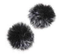 SUPVOX 2 pièces Bonnette Micro Peluche Imitation Protège Micro Clipsable Vent pour Studio et Scène Lot de Noir et Gris