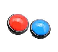 SUPVOX 2 pièces Boutons de Réponse Électroniques avec Lumière et Buzzer Sonore Grand Bouton Lumineux pour Jeux de Questions Rouge et Bleu sans Batterie