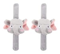 SUPVOX 2 pièces Bracelets Garçon Fille à Thème Animal Bracelets Slap Doux Peluche Éléphant Accessoires Fête Anniversaire Décorations Pour Garçon Fille Cadeaux Amusants