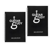 SUPVOX 2 Pièces Cahier de Musique et Espace Organisé pour Composition Reliure Solide avec Tablature Guitare 6 Noir pour Répétition en Groupe ou Pratique