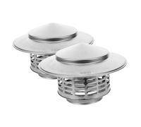SUPVOX 2 Pièces Chapeau Cheminée INOX Protection Pluie Toiture Acier Inoxydable Chapeau Extérieur Antivent pour Sortie Toit Cheminée Facile à Installer et Durable