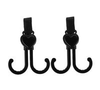 SUPVOX 2 Pièces Crochets pour Poussette Crochets Antidérapants pour Vélo Fauteuil et Chariot de Courses Accessoires Robustes pour Sacoche à Couches Noir 2PCS