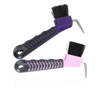 SUPVOX 2 pièces Cure-pied Brosse Solide avec Crochet Renforcé Acier Outil de Toilettage Équestre Multifonction pour Nettoyage Sabots Chevaux et Chaussures Lot de Couleur Aléatoire