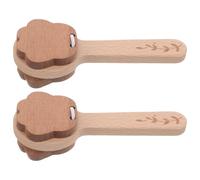 SUPVOX 2 Pièces De Poignée Longue Griffe D'ours Instruments Animaux Instruments De Musique Shaker Pour Enfants Mini-bruison Des Fêtes Mini Castanets Toy Kaki Bois