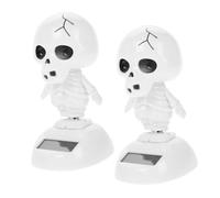 SUPVOX 2 pièces Décoration Halloween Solaire Dansant pour Voiture Figurine Squelette Tête Branlante Ornement Intérieur et