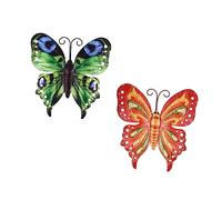 SUPVOX 2 Pièces Décorations Métal Lot De Pendentifs Papillonné Mural à Suspendre Ornement Décoration Intérieur Jardin Chambre Salon