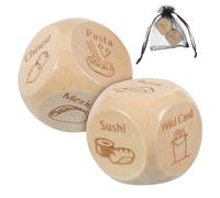 SUPVOX 2 pièces Dés Décision Repas Bois avec Motifs Alimentaires Multifuntion pour Idée Dîner Amusants Portable