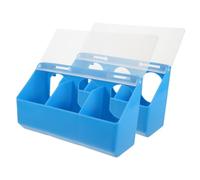 SUPVOX 2 pièces Distributeur Alimentation Pigeon avec Couvercle Bleu Plastique pour Cage Oiseaux Mangeoire Multifonction pour Pigeons et Volaille du Gaspillage et Entretien Facile