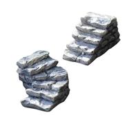 SUPVOX 2 pièces Escaliers Miniatures Résine Marches Pierre Résistantes pour Décoration Maison Poupée Styles Droit et Courbé pour Aménagement Paysager Miniature