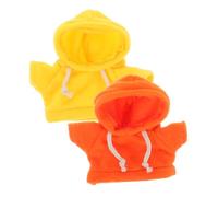 SUPVOX 2 pièces Hoodie pour Peluche Ours Vêtement Doux et Interchangeable Accessoire Habillage pour Poupées et Doudous Lot de Couleurs Assorties Orange Jaune