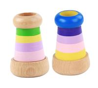 SUPVOX 2 pièces Kaleidoscope Bois Exploration Sensorielle pour Garçon Fille Formes Polyédriques Solides Développement Cognitif et Reconnaissance des Couleurs