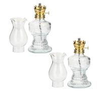 SUPVOX 2 Pièces Lanterne à Pétrole Vintage en Verre 120ml avec Mèche Réglable et Facile à Nettoyer, Lampe Décorative Élégante pour Chambre et Manteaux de Cheminée Rustiques