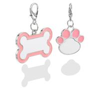 SUPVOX 2 Pièces Lot de Médailles Identité pour Chien et Chat Acier Inoxydable Pendentifs Personnalisables à Transfert Thermique Étiquettes Durables et Confortables pour Animaux de