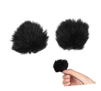 SUPVOX 2 pièces Microphone Wind Muff Fourrure Antivent Bonnette Microphone Pare Brise Protection Bruit pour Enregistrement Installation Facile Compatible Lavalier et Micros Compacts