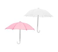 SUPVOX 2 pièces Mini Parapluies pour Maison de Poupée Blanc et Rose Accessoires Mode et Sûrs pour Jeu Imagination Garçon Fille