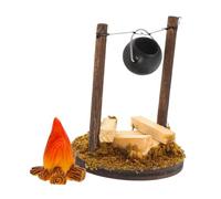SUPVOX 2 pièces Miniature Dollhouse Hanging Stove Vintage Style and Easy to Clean Pretend Play Campfire Toy Garden Micro Landscape Accessory Gift for Collectors and Children