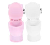 SUPVOX 2 Pièces Miniature Dollhouse Toilet Set Realistic Tiny Bathroom Accessories Plastic Toilets for Various Dollhouse Models and Creative Play
