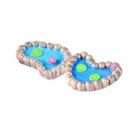 SUPVOX 2 pièces Modèle de Bassin Décoratif pour Micro Paysage Étang Miniature Artisanal Forme de Cœur et Fleur de Lotus Décor de Jardin et Table de Sable