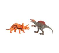 SUPVOX 2 Pièces Modèles de Dinosaures Caoutchouc Réalistes pour Garçon Fille Décoration de Bureau Figurines Solides Canard à Bec Tricératops Jouets Éducatifs pour Limagination
