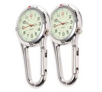 SUPVOX 2 Pièces Montre Clip Carabiner Quartz avec Fluorescent et Facile à Lire pour Randonnée Escalade et Activités Outdoor