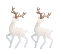 SUPVOX 2 pièces Ornements de Noël Décorations Miniatures de Cerf Brillantes pour Gâteau de Noël et Artisanat
