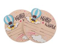 SUPVOX 2 Pièces Panneaux Bois Annonce Naissance Rond Né Décoration Unisexe pour Chambre Garçon Fille Accessoires Photo Milestone avec Montgolfière Nuages et Étoiles