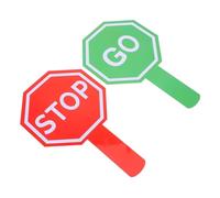 SUPVOX 2 Pièces Panneaux de Signalisation Stop et Go pour Éducation Routière Lot de Paddles avec Poignée Ergonomique pour Apprentissage Interactif Classe