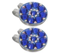 SUPVOX 2 Pièces Pince Marqueur de Balle de Golf en Verre Bleu pour Chapeaux, Alliage de Zinc Léger, Accessoire Élégant et Polyvalent pour Golf Féminin et Masculin